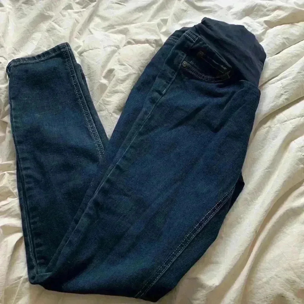 Indigo Blue dark wash, skinny maternity jeans